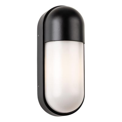 Firstlight Murray Outdoor Wall Half Lantern Opal in Black
