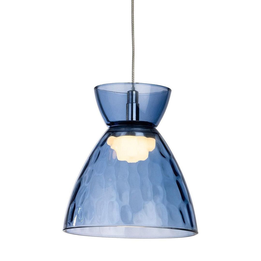 Firstlight LED Royale Pendant Light Warm White 3000K Blue in Chrome - Image 1