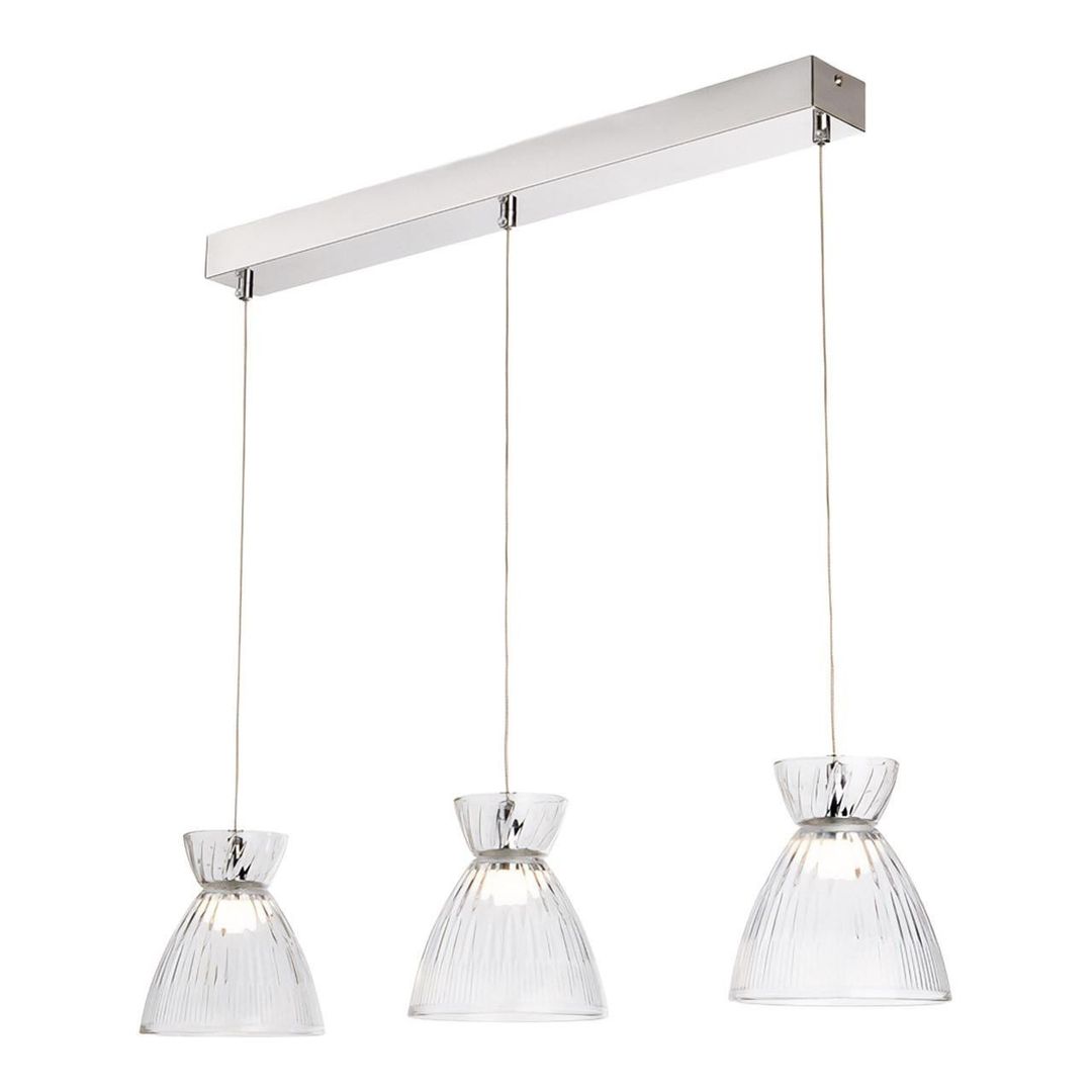 Firstlight LED Royale 3-Light Pendant Light Warm White 3000K Clear in Chrome - Image 1