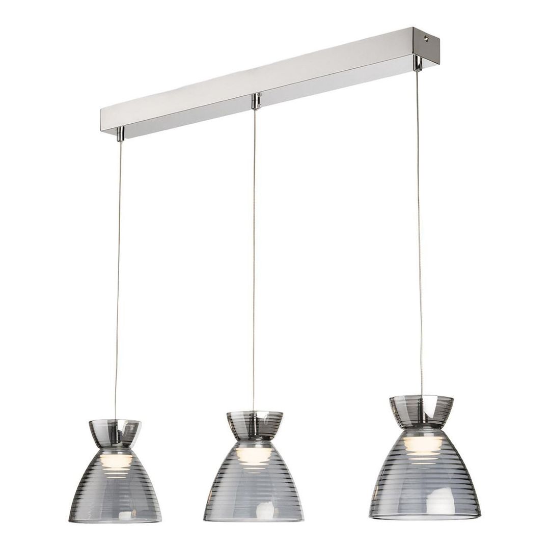 Firstlight LED Royale 3-Light Pendant Light Warm White 3000K Smoked in Chrome - Image 1