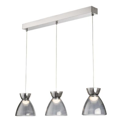 Firstlight LED Royale 3-Light Pendant Light Warm White 3000K Smoked in Chrome