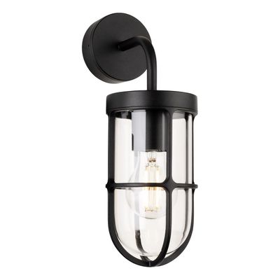 Firstlight Bowen Outdoor Wall Lantern Wall Light Clear in Black