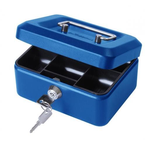 ValueX Metal Cash Box 200mm (8 Inch) Key Lock Blue - CBBL8 - Image 1
