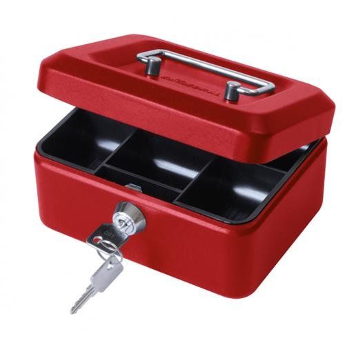 ValueX Metal Cash Box 200mm (8 Inch) Key Lock Red - CBRD8 - Image 1