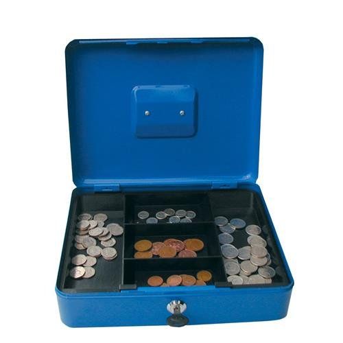 ValueX Metal Cash Box 300mm (12 Inch) Key Lock Blue - CBBL12 - Image 1