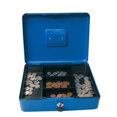 ValueX Metal Cash Box 300mm (12 Inch) Key Lock Blue - CBBL12