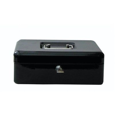 ValueX Metal Cash Box 300mm (12 Inch) Key Lock Black - CBBK12
