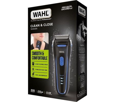 WAHL Clean & Close Wet & Dry Stubble Foil Shaver - Black & Blue, Black,Blue