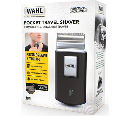 WAHL 3615-0403 Pocket Travel Shaver - Black & Silver, Black,Silver/Grey