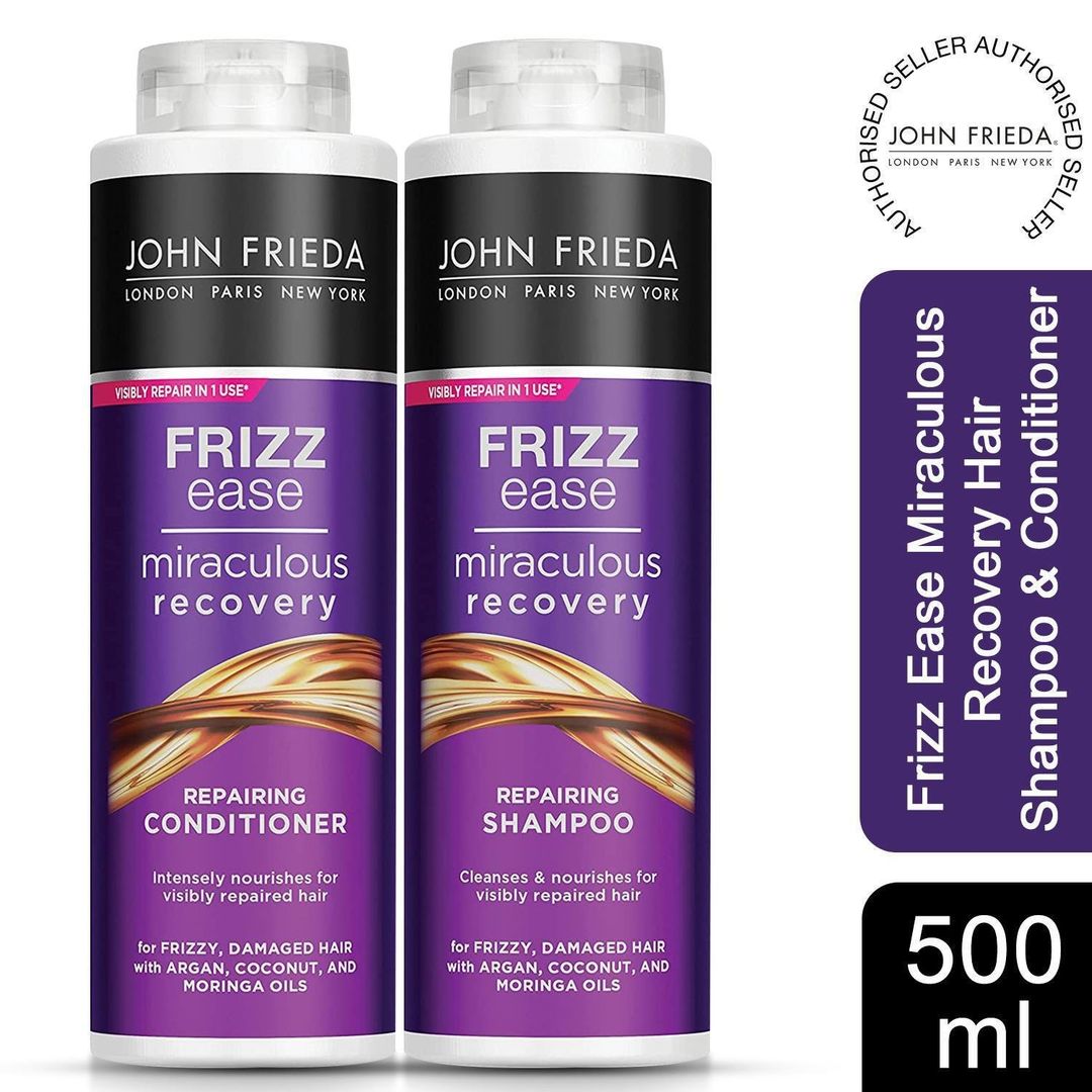 John Frieda Frizz Ease Miraculous Recovery Shampoo and Conditioner Duo, 500ml - Duo Pack - Image 1