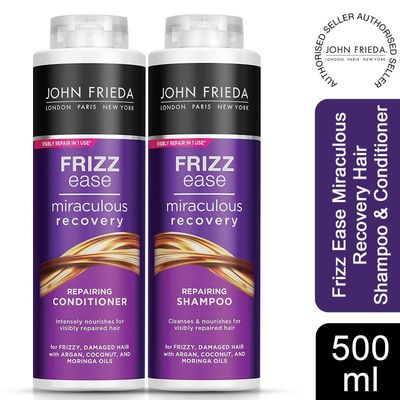 John Frieda Frizz Ease Miraculous Recovery Shampoo and Conditioner Duo, 500ml - Duo Pack