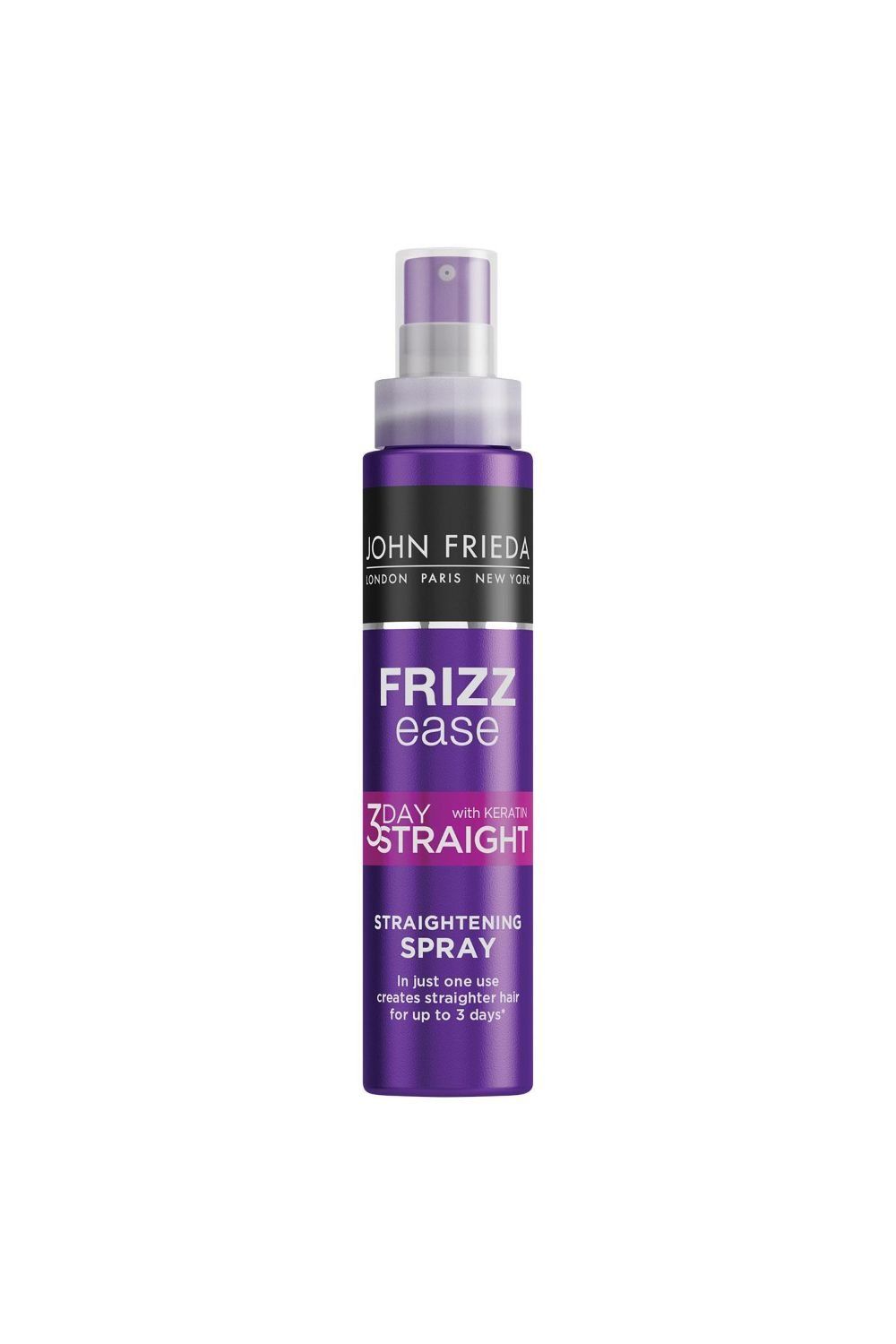 John Frieda Women's 3 Day Straight Styling 'Spray' 100ml for Long-Lasting Smoothness in Purple - Image 1