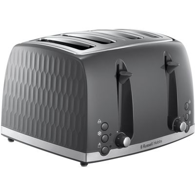 RUSSELL HOBBS Honeycomb 26073 4-Slice Toaster - Grey, Silver/Grey