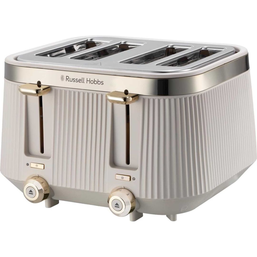 RUSSELL HOBBS Bronte 26771 4-Slice Toaster - Stone, Silver/Grey - Image 1