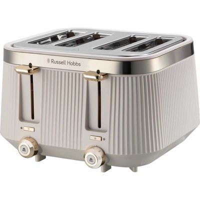 RUSSELL HOBBS Bronte 26771 4-Slice Toaster - Stone, Silver/Grey
