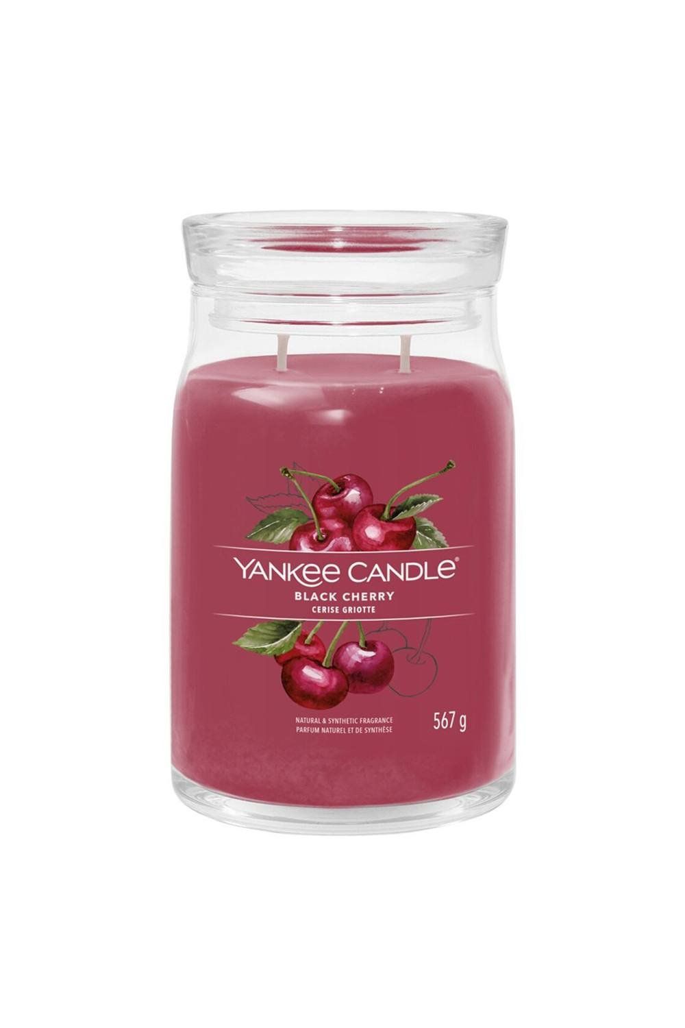 Yankee Candle Signature Large Jar Candle - Black Cherry 567g in Red | Size: 567 g - Image 1