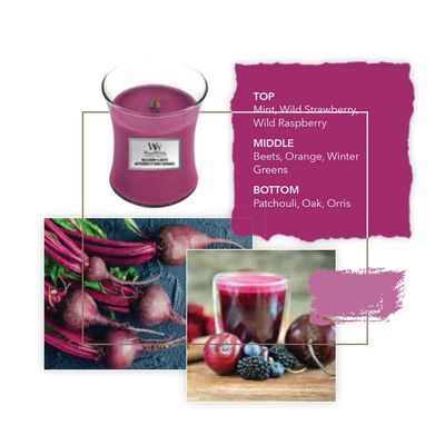 Woodwick Women's Wild Berry & Beets Ellipse Candle in Pink