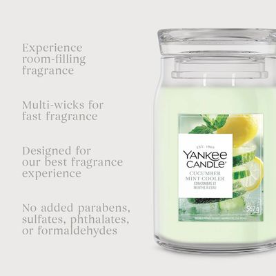 Yankee Candle Women's Signature Large Jar Cucumber Mint Cooler in Green
