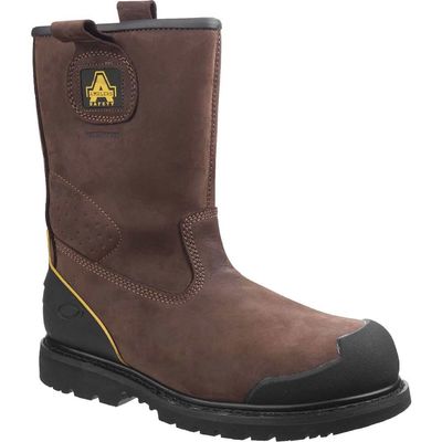 Amblers Mens Safety FS223 Goodyear Welted Waterproof Pull On Industrial Safety Boots Brown Size 9