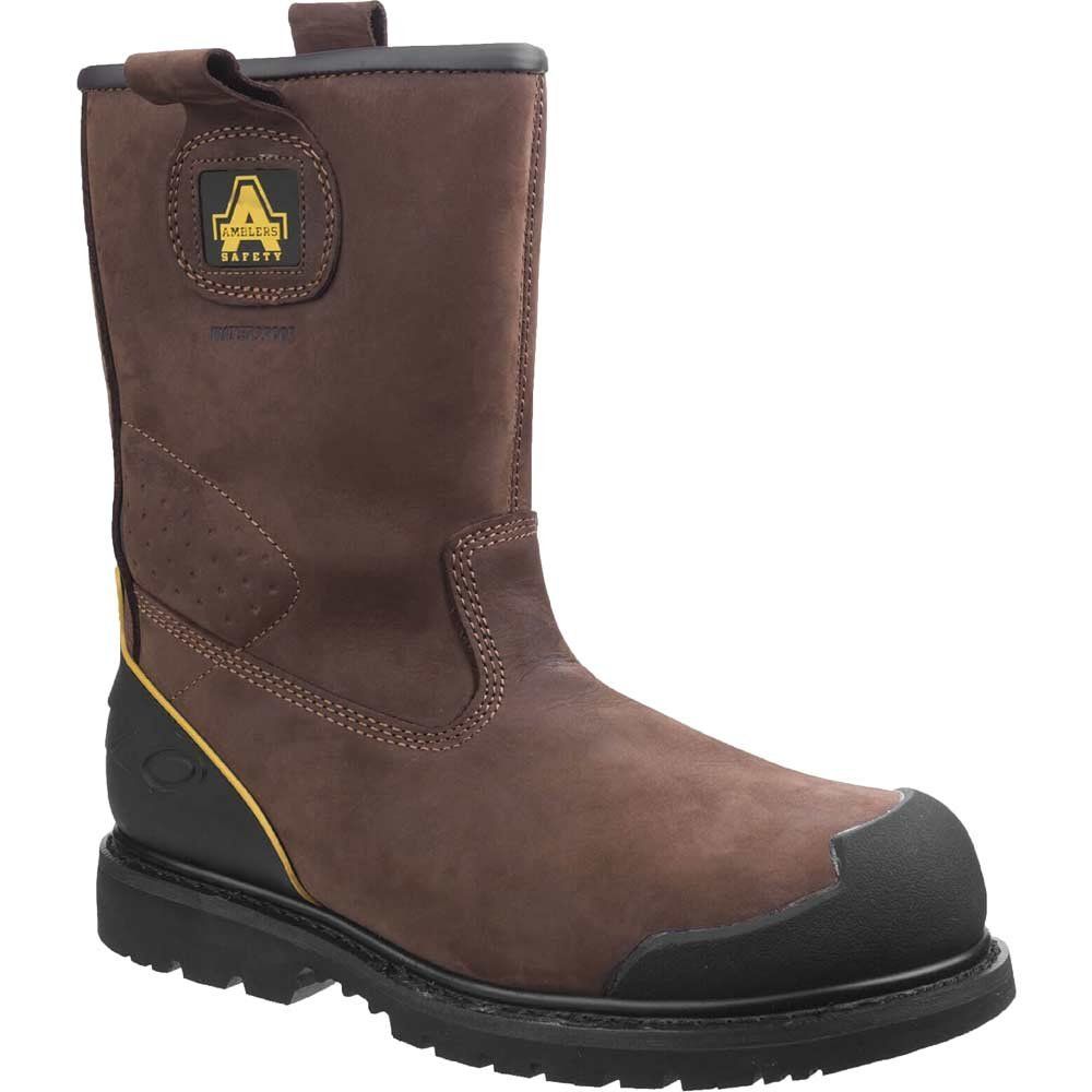 Amblers Mens Safety FS223 Goodyear Welted Waterproof Pull On Industrial Safety Boots Brown Size 12 - Image 1