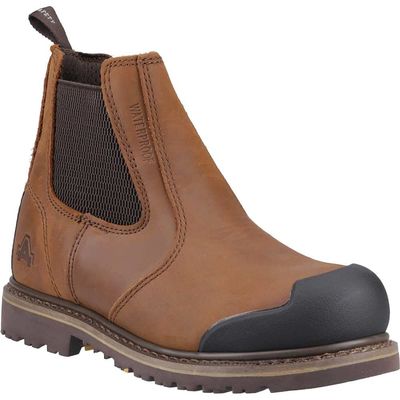 Amblers Mens Safety FS225 Goodyear Welted Waterproof Pull On Chelsea Safety Boots6 Brown Size 9