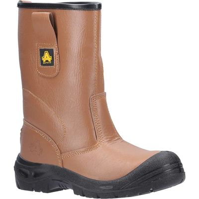 Amblers Mens Safety FS142 Water Resistant Safety Rigger Boots Tan Size 8
