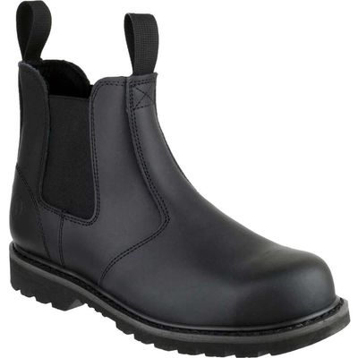 Amblers Mens Safety FS5 Goodyear Welted Pull On Safety Dealer Boots Black Size 8