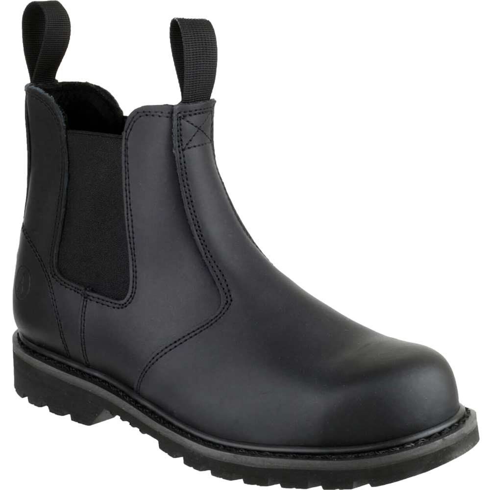 Amblers Mens Safety FS5 Goodyear Welted Pull On Safety Dealer Boots Black Size 11 - Image 1
