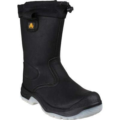Amblers Mens Safety FS209 Water Resistant Pull On Safety Rigger Boots Black Size 5