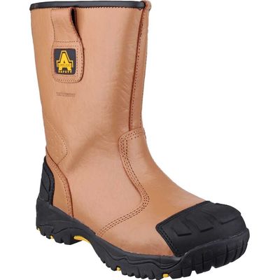 Amblers Mens Safety FS143 Waterproof Safety Rigger Boots Tan Size 15