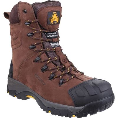 Amblers Mens Safety As995 Pillar Waterproof Hi-Leg Safety Boots Brown Size 12