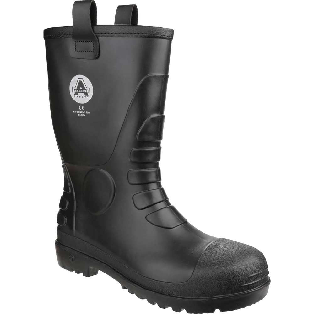 Amblers Safety FS90 Waterproof Pvc Pull On Safety Rigger Boots Black Size 11 - Image 1