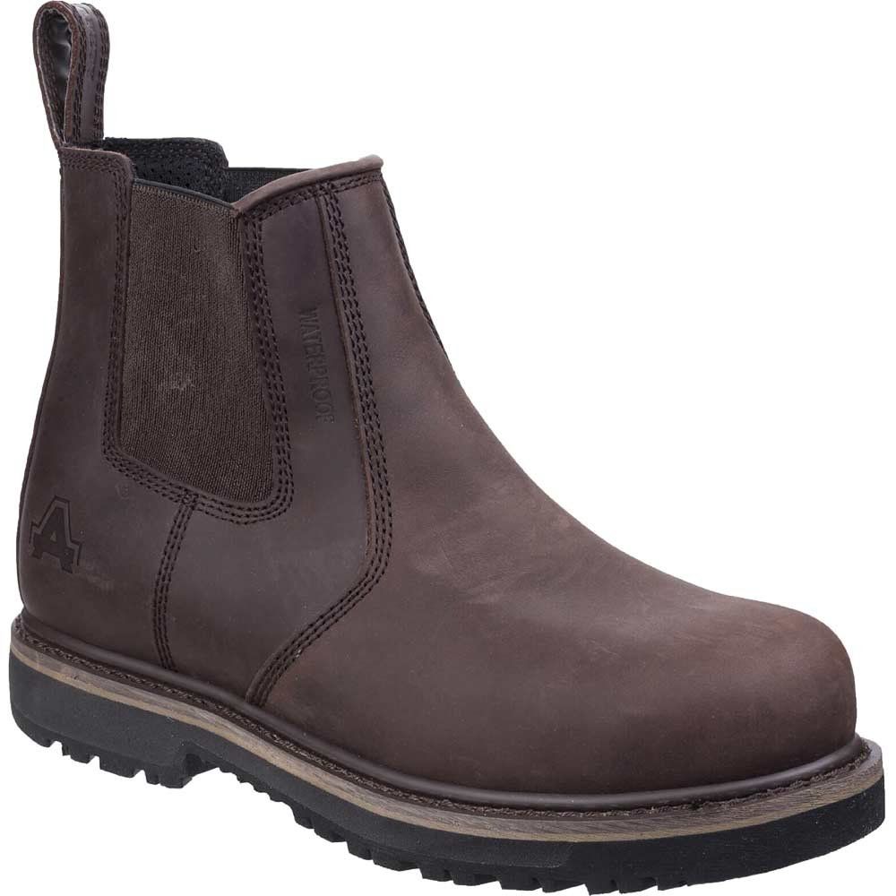 Amblers Mens Safety As231 Dealer Boots Brown Size 7 - Image 1