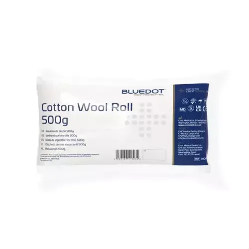 500g Blue Dot Cotton Wool Roll (Pack 1) - 30CWR500 - Image 1