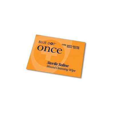 Blue Dot Sterile Saline Wipes (Pack 100) - 1047206