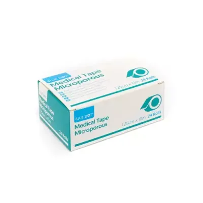 Blue Dot Microporous Tape 1.25cm x 10m (Pack 24) - 12802