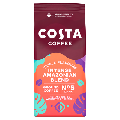 Costa Coffee Intensely Dark Amazonian Blend for Cafetiere & Filter No. 5 200 g