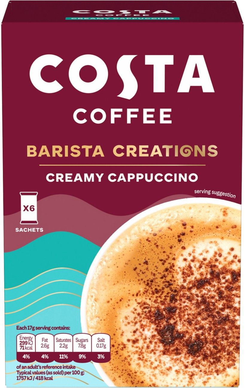 Costa Coffee Barista Creations Creamy Cappuccino 6 x 17g (102g) - Image 1