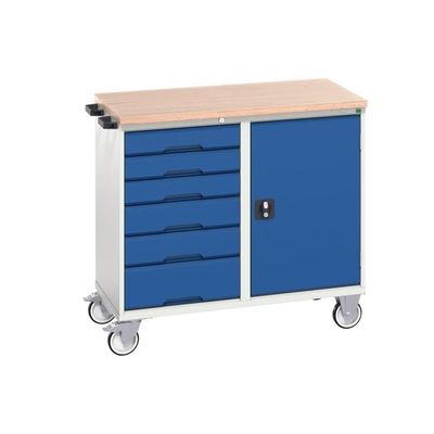 Bott Bott Verso Mobile Maintenance Trolley 1050x550x980mm - 700mm Cupboard, 6 Drawers