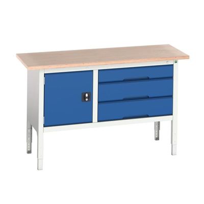 Bott Bott Verso Height Adjustable Storage Bench 1500x600x830-930mm Mpx Worktop