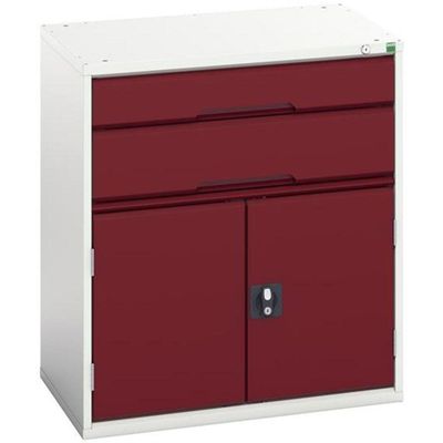 Bott 16925137.24 Verso 2 Drawer + Cupboard 900 X 800Mm Crimson Red - Thumbnail 2