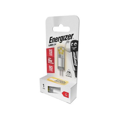 Energizer, LED G4 Light Bulb, 90 Lumens, 1.2W, 2700K - White
