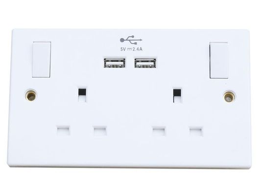 Dencon 4410NB Switched Socket 2-Gang + 2 Usb Ports 13A