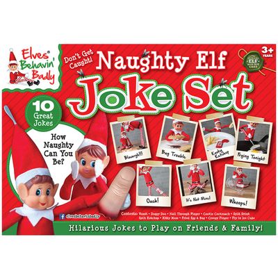 Naughty Elf Joke Set - Red