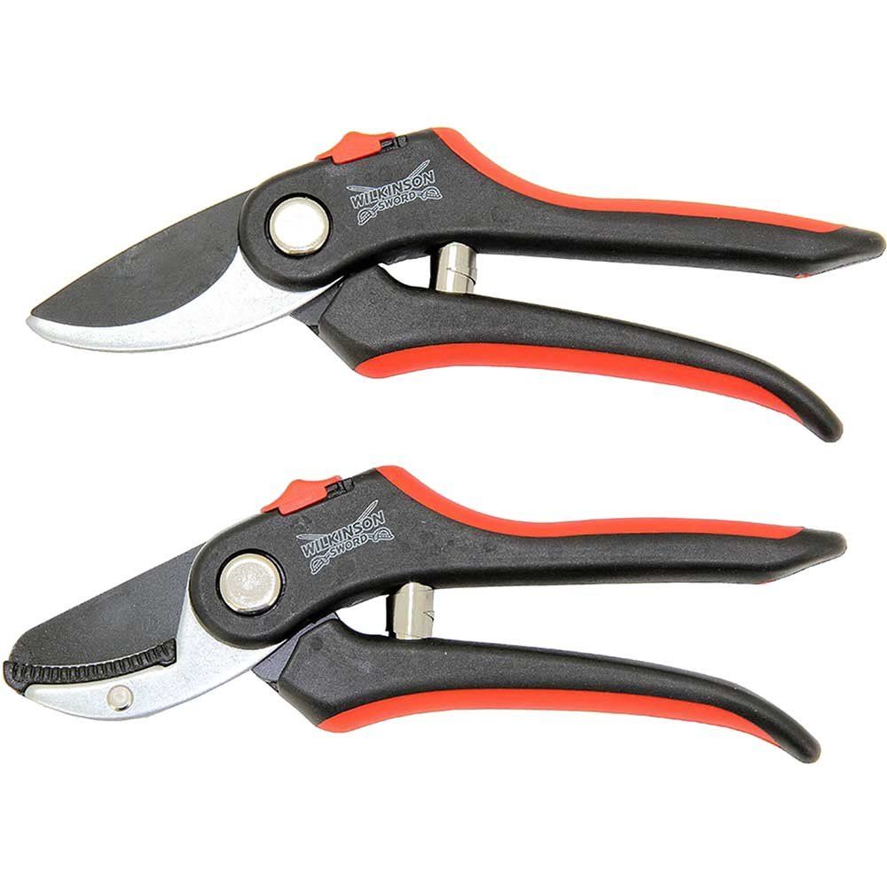 Wilkinson Sword Bypass and Anvil Secateurs Twin Pack Set - Image 1