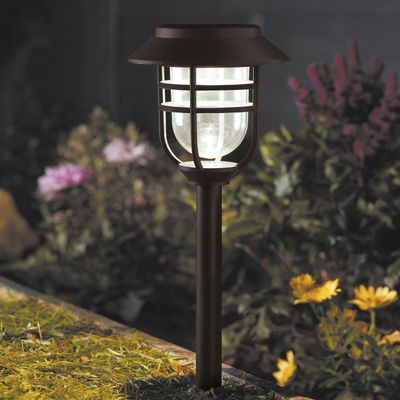 SuperBright LED Solar Stake Light AVANT White Outdoor Garden Lights in Black (5 Pack)