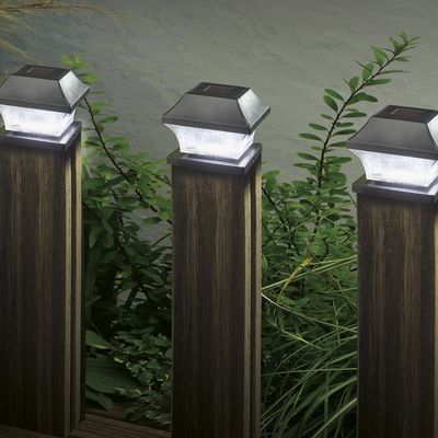 SuperBright LED Solar Post Light (4 Pack) White Black