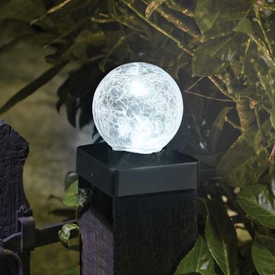 SuperBright LED Crackle Ball Post Light