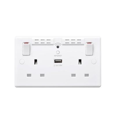 BG ELECTRICAL 822UWR Double Wall Socket with WiFi Extender & USB - White