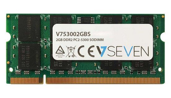 V7 2GB DDR2 PC2-5300 667Mhz SO DIMM Notebook Memory Module - V753002GBS - Image 1